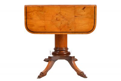 19th Century Biedermeier Period Drop Leaf Walnut Table