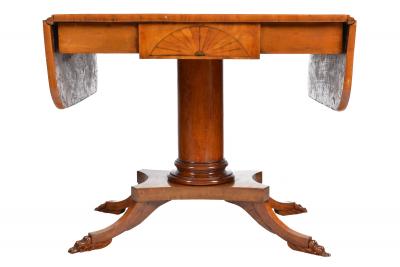 19th Century Biedermeier Period Drop Leaf Walnut Table