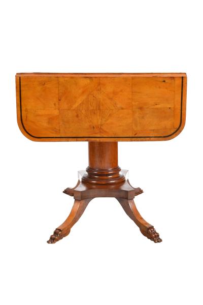 19th Century Biedermeier Period Drop Leaf Walnut Table