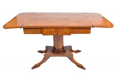 19th Century Biedermeier Period Drop Leaf Walnut Table
