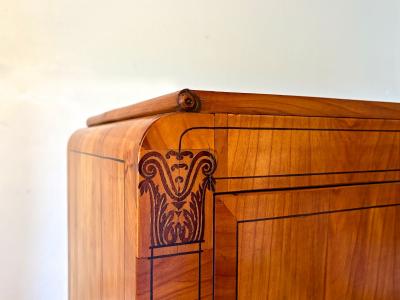 19th Century Biedermeier Prague Cabinet Marquetry Works Cherry CZ ca 1825