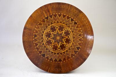 19th Century Biedermeier Round Coffee Table With Marquetry Works AT ca 1860