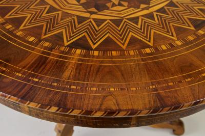 19th Century Biedermeier Round Coffee Table With Marquetry Works AT ca 1860