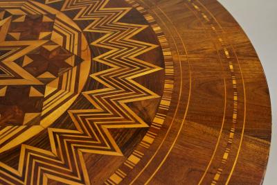 19th Century Biedermeier Round Coffee Table With Marquetry Works AT ca 1860