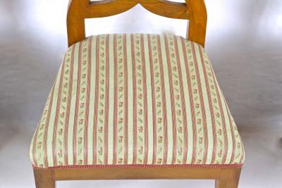 19th Century Biedermeier Shovel Dining Chairs Nutwood Set Of 6 AT ca 1830