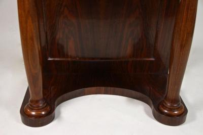 19th Century Biedermeier Wall Console Table with Columns Nutwood AT ca 1860