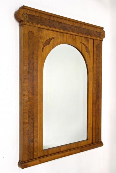 19th Century Biedermeier Wall Mirror Ash Burr Walnut Bohemia ca 1860