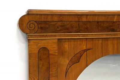 19th Century Biedermeier Wall Mirror Ash Burr Walnut Bohemia ca 1860
