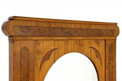 19th Century Biedermeier Wall Mirror Ash Burr Walnut Bohemia ca 1860