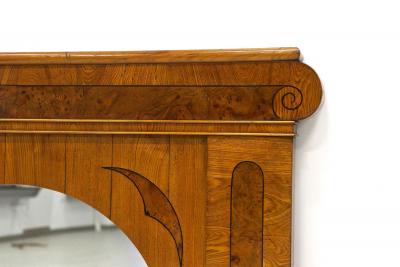 19th Century Biedermeier Wall Mirror Ash Burr Walnut Bohemia ca 1860