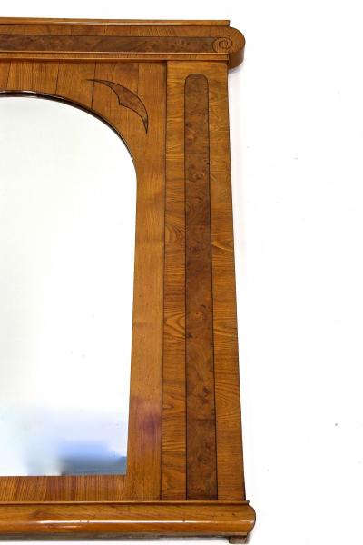 19th Century Biedermeier Wall Mirror Ash Burr Walnut Bohemia ca 1860