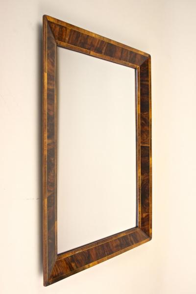 19th Century Biedermeier Wall Mirror Walnut Polished Austria ca 1835
