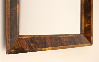 19th Century Biedermeier Wall Mirror Walnut Polished Austria ca 1835