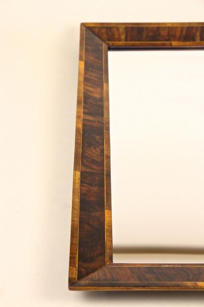 19th Century Biedermeier Wall Mirror Walnut Polished Austria ca 1835