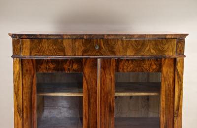 19th Century Biedermeier Walnut Cabinet Vitrine Bookcase Austria ca 1830