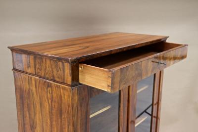 19th Century Biedermeier Walnut Cabinet Vitrine Bookcase Austria ca 1830