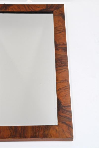 19th Century Biedermeier Walnut Mirror Original Facet Cut Mirror AT ca 1825