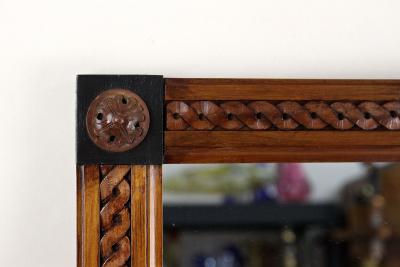 19th Century Biedermeier Wooden Wall Mirror Handcarved Austria ca 1840