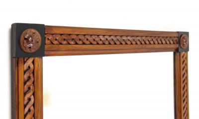 19th Century Biedermeier Wooden Wall Mirror Handcarved Austria ca 1840