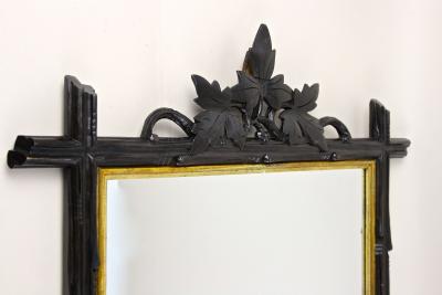 19th Century Black Forest Rustic Mirror Handcarved Germany ca 1870