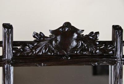 19th Century Black Forest Rustic Mirror with Coat of Arms Carving AT ca 1880