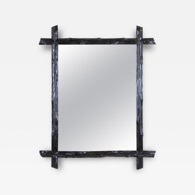 19th Century Black Forest Rustic Wall Mirror Basswood Austria circa 1880