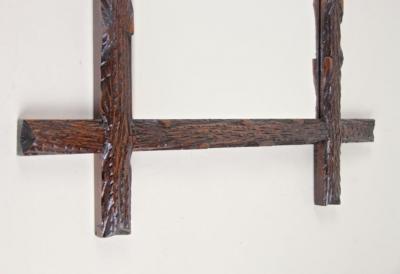 19th Century Black Forest Rustic Wall Mirror Hand Carved Austria circa 1880