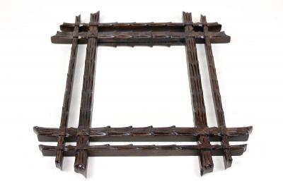 19th Century Black Forest Rustic Wall Mirror Handcarved Austria circa 1870