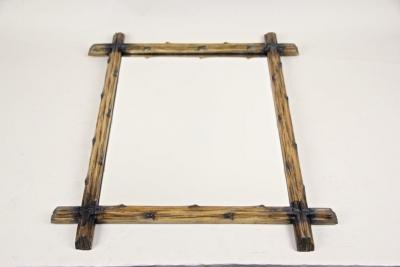19th Century Black Forest Rustic Wall Mirror Light Brown Austria circa 1890