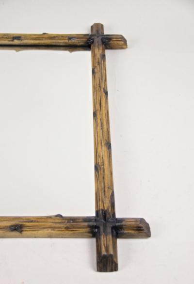 19th Century Black Forest Rustic Wall Mirror Light Brown Austria circa 1890