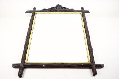 19th Century Black Forest Wall Mirror With Gilt Bars Austria ca 1880