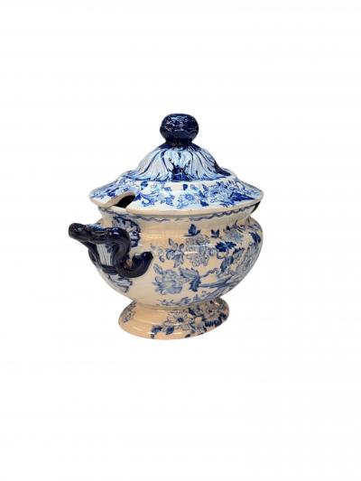 19th Century Blue White Sauce Tureen Lid