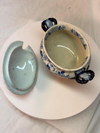 19th Century Blue White Sauce Tureen Lid
