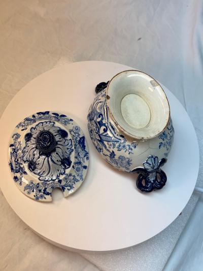 19th Century Blue White Sauce Tureen Lid