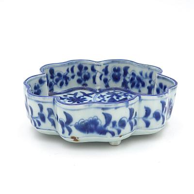 19th Century Blue and White Lobed Dish Japan