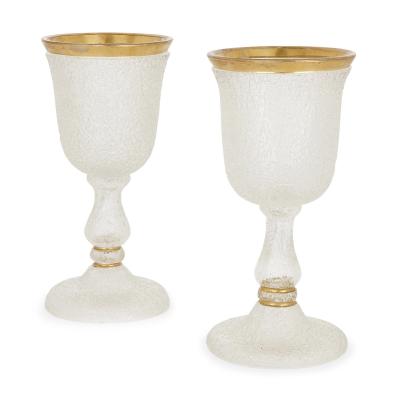 19th Century Bohemian frosted glass dessert service