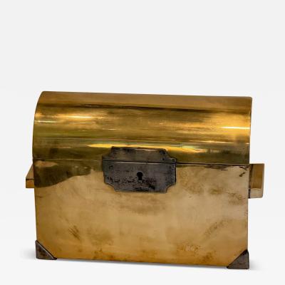 19th Century Brass Dome Topped Casket