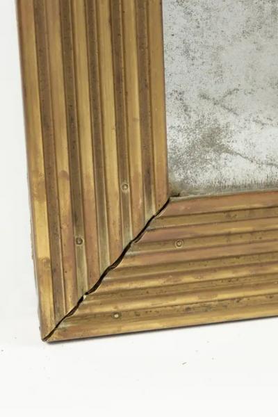 19th Century Brass Reeded Mirror