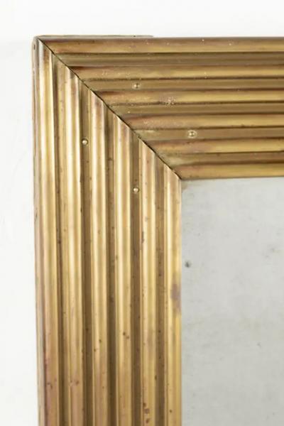 19th Century Brass Reeded Mirror