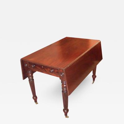 19th Century British William IV Mahogany Large Pembroke Table or Sofa Table