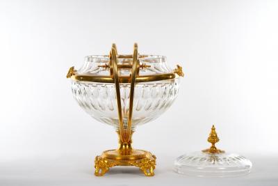 19th Century Bronze Mounted Cut Crystal Covered Footed Center Piece