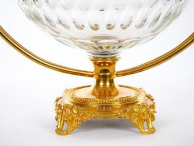 19th Century Bronze Mounted Cut Crystal Covered Footed Center Piece