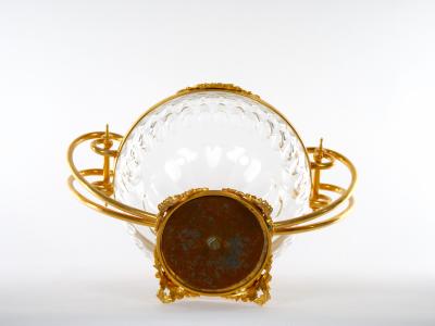 19th Century Bronze Mounted Cut Crystal Covered Footed Center Piece