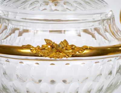 19th Century Bronze Mounted Cut Crystal Covered Footed Center Piece
