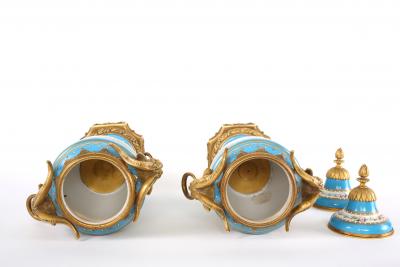 19th Century Bronze Mounted Porcelain Covered Urns
