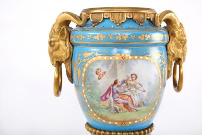 19th Century Bronze Mounted Porcelain Covered Urns