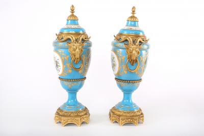 19th Century Bronze Mounted Porcelain Covered Urns