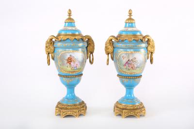 19th Century Bronze Mounted Porcelain Covered Urns