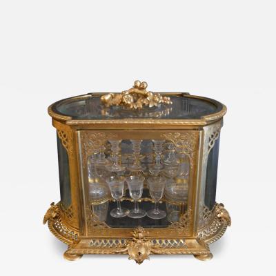 19th Century Bronze and Baccarat Crystal Tantalus