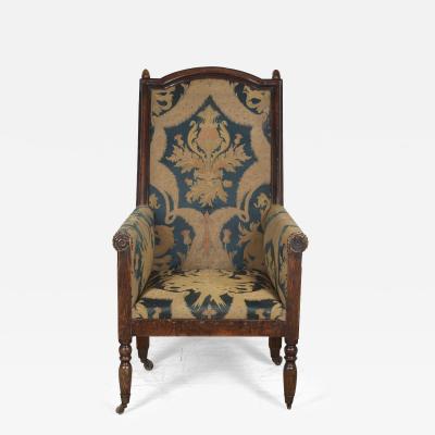 19th Century Burr Elm Library Chair